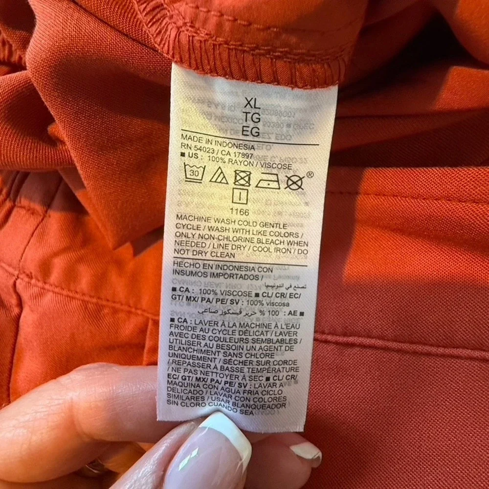Old Navy Playa High-Rise Shorts XL Burnt Orange 4 Inch Inseam Rayon NWT